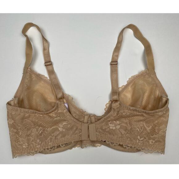 Savage X Fenty Floral Lace Unlined Bra in Honey Nude Size 36DD - Picture 4 of 5
